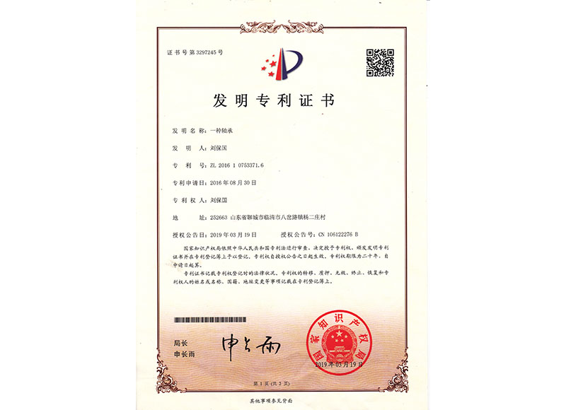 Patent for invention