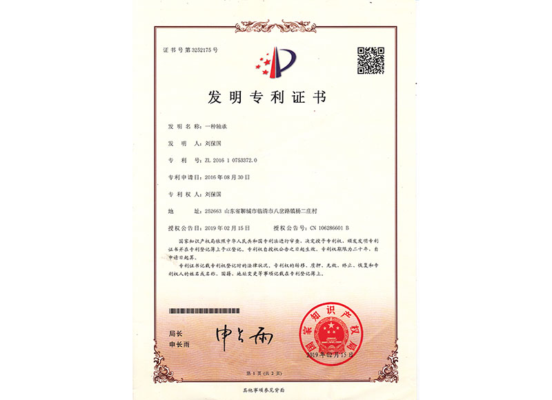 Patent for invention